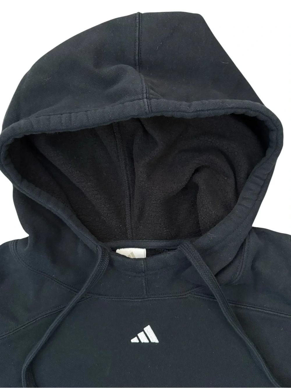 Vintage Y2K Adidas Center Spellout Logo Hoodie Black Yellow Size XL Heavyweight